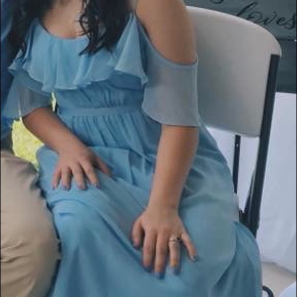 Soft blue bridesmaid dress